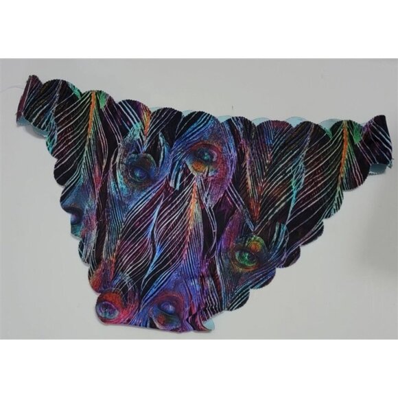 NWOT Pilyq Girls 10 Rainbow Feather Reversible Peacock Bikini Swim Bottom 113950 - Picture 4 of 4